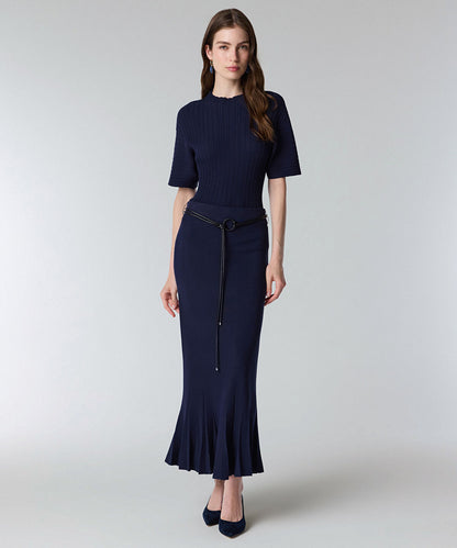 Belted Knit Skirt