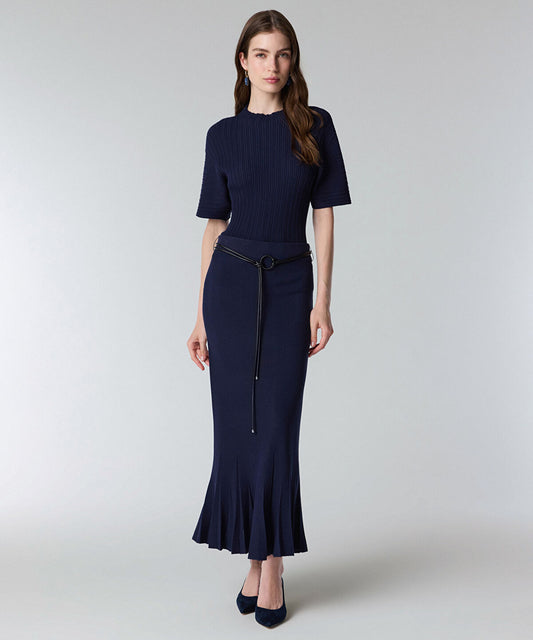 Belted Knit Skirt