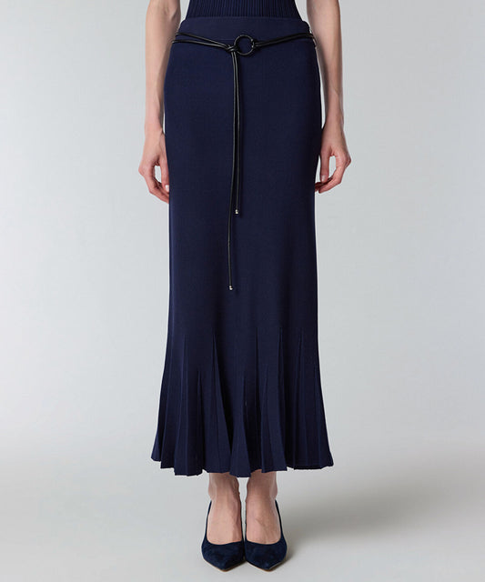 Belted Knit Skirt