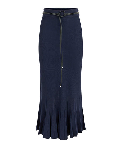 Belted Knit Skirt