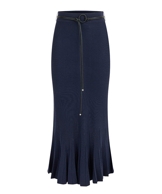 Belted Knit Skirt
