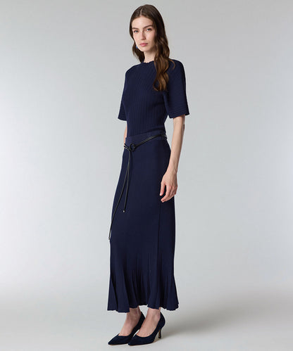 Belted Knit Skirt