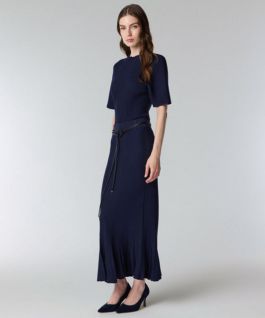 Belted Knit Skirt