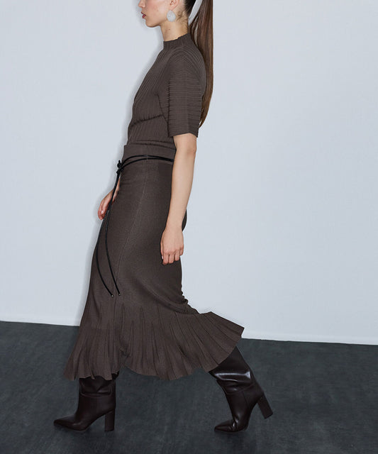 Belted Knit Skirt
