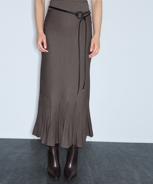 Belted Knit Skirt