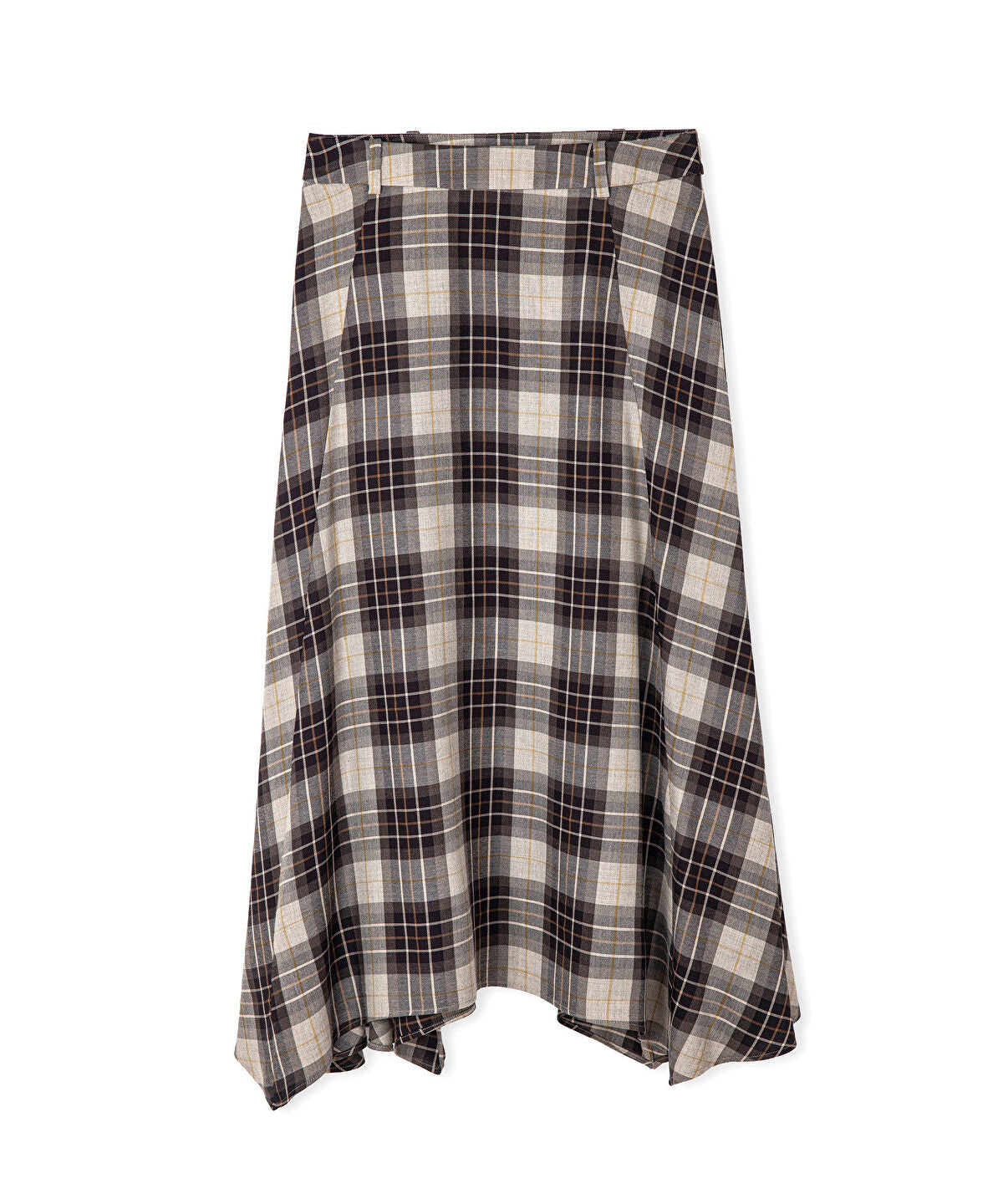 Zoomed Belted Plaid Skirt