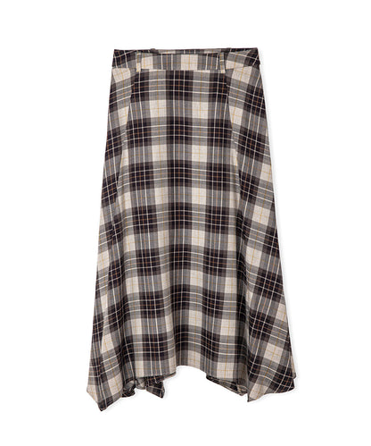 Belted Plaid Skirt