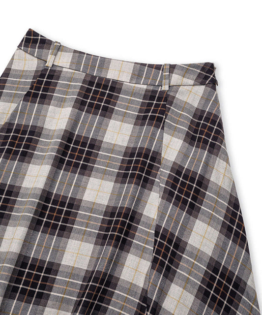 Belted Plaid Skirt