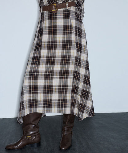 Belted Plaid Skirt