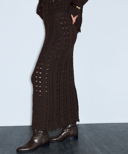 Perforated Knit Skirt