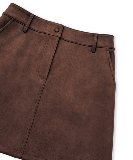 Faux-Suede Mini Skirt