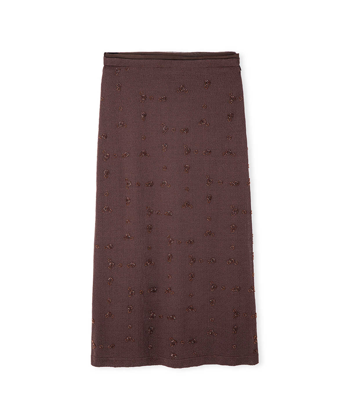 Beaded Knit Midi Skirt
