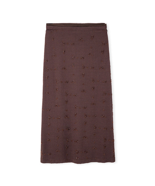 Beaded Knit Midi Skirt