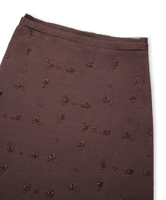 Beaded Knit Midi Skirt