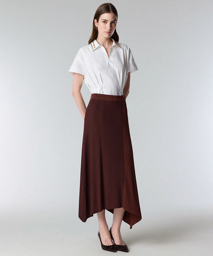 Color-Block Knit Midi Skirt