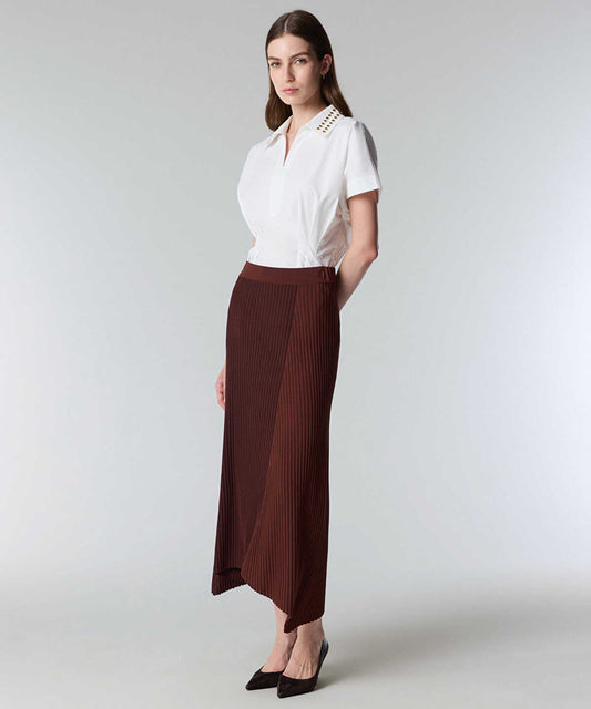Color-Block Knit Midi Skirt