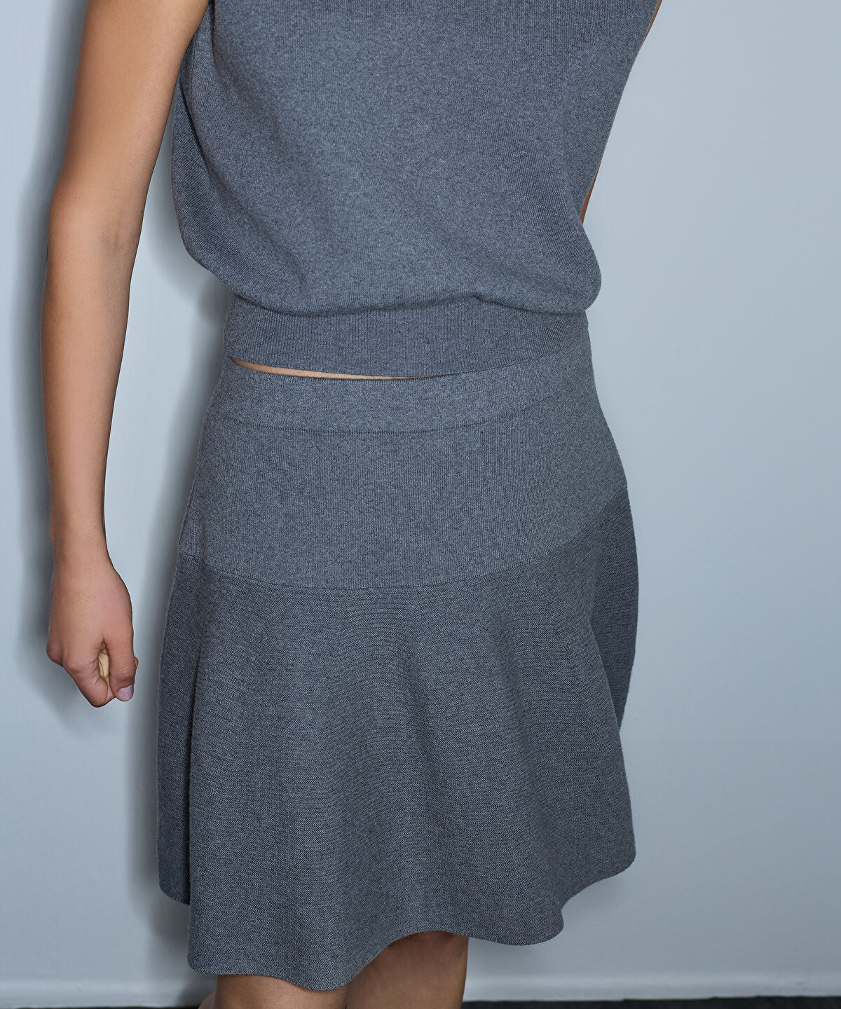 Elastic-Waist Knit Skirt
