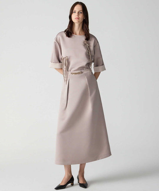Chain Belted Maxi Skirt