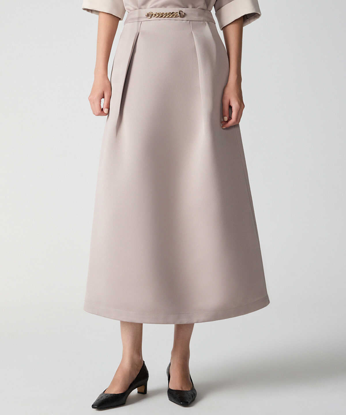 Chain Belted Maxi Skirt