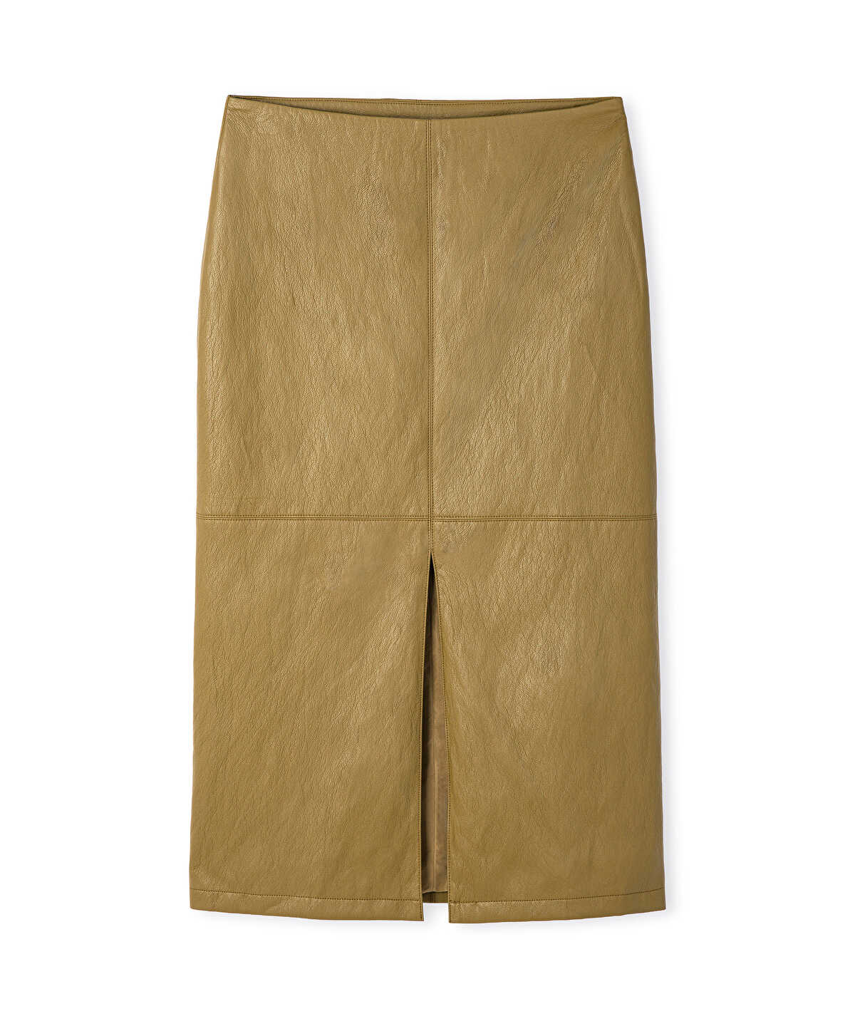 Leather-Effect Midi Skirt