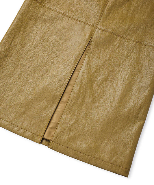 Leather-Effect Midi Skirt