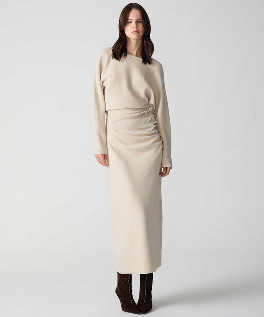 Ruched Waist Knit Skirt