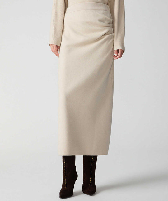 Ruched Waist Knit Skirt