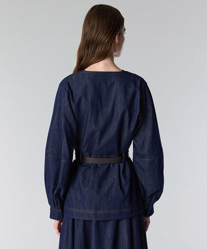 Embroidered Peplum Denim Jacket