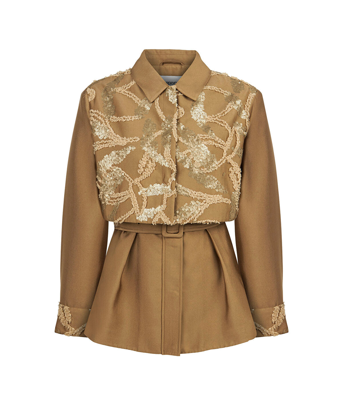 Embroidered Jacket with Belt
