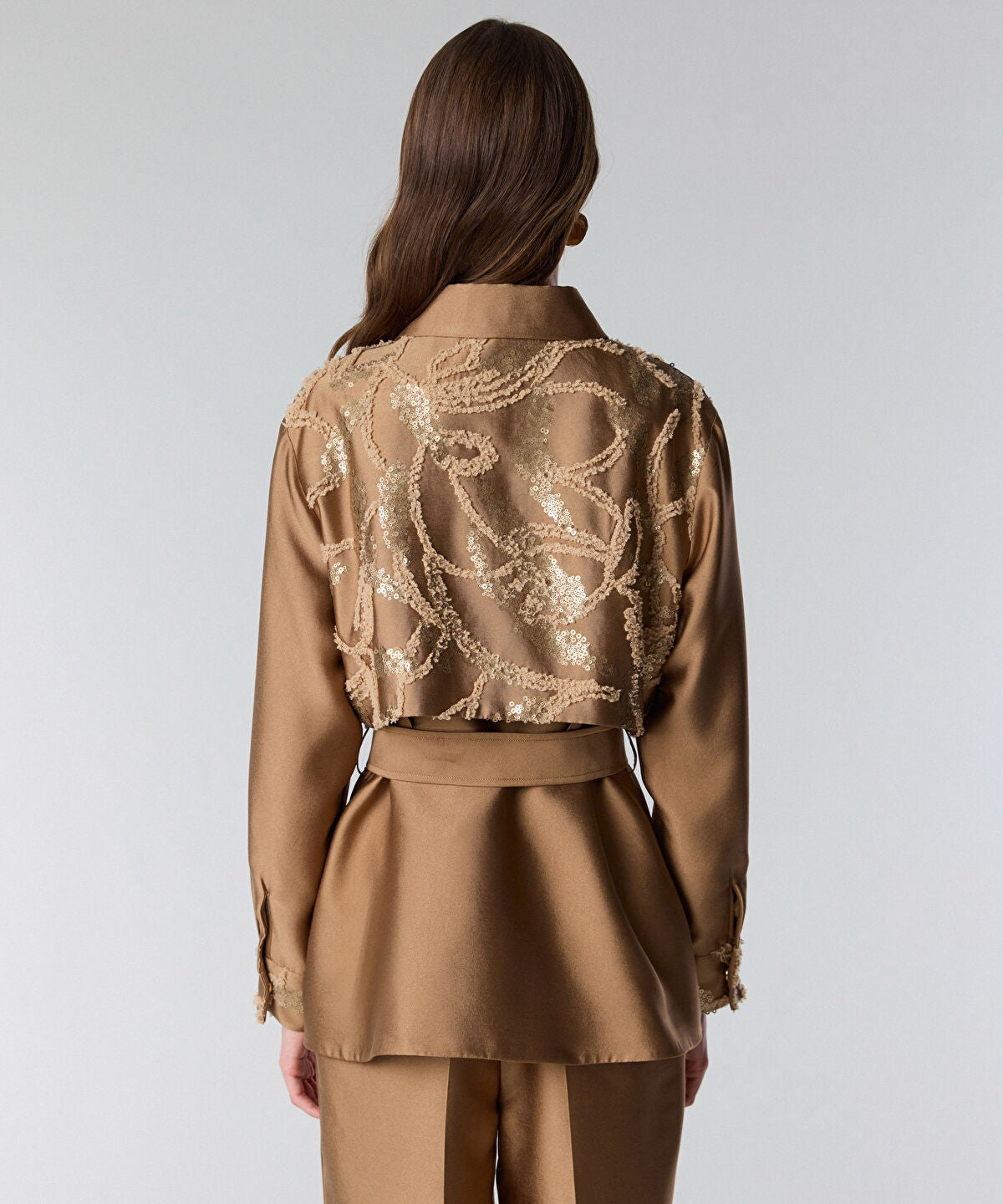 Embroidered Jacket with Belt