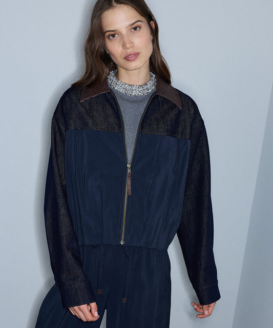 Contrast Collar Bomber Jacket