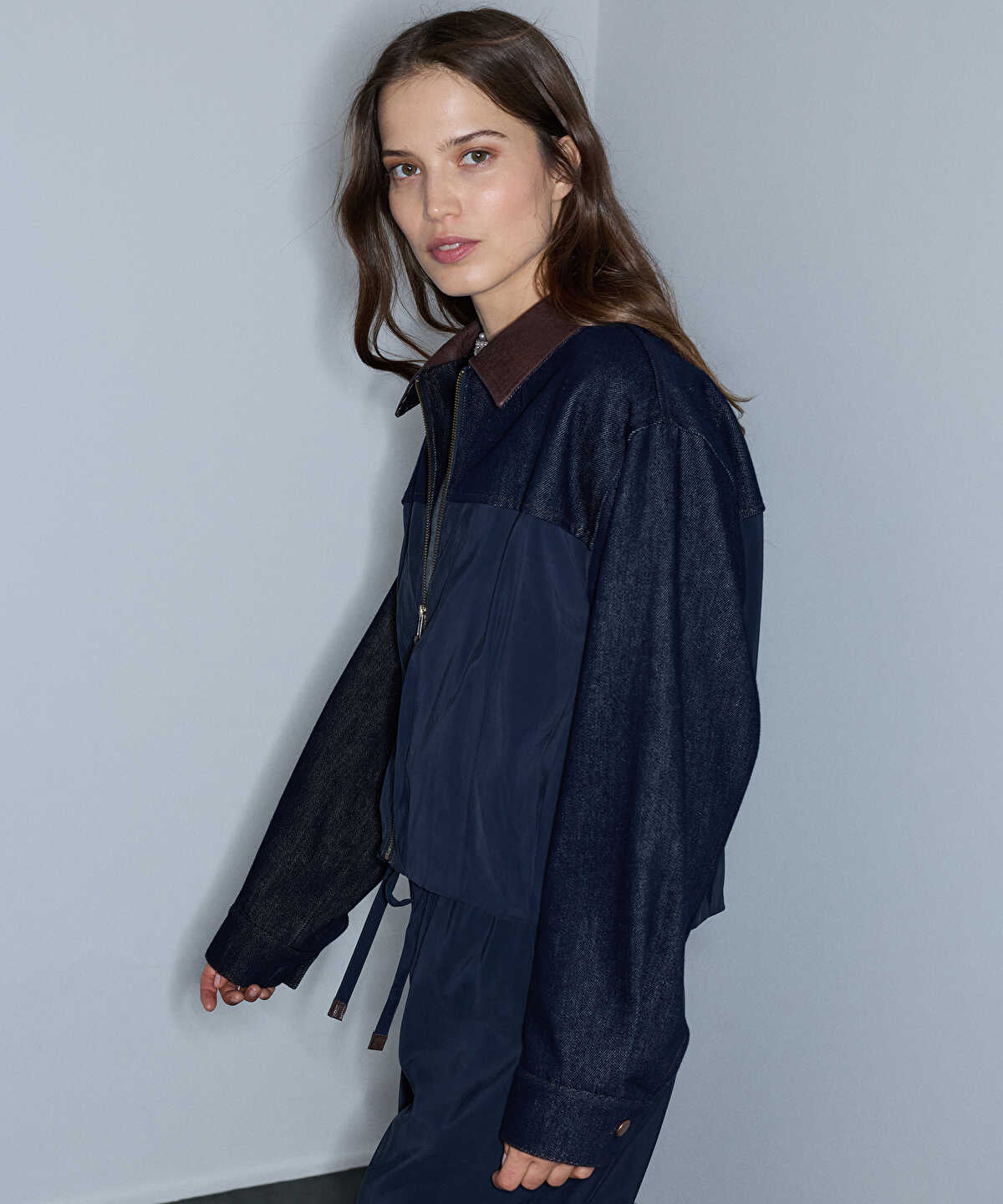 Contrast Collar Bomber Jacket