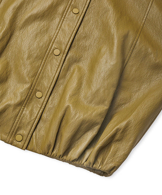 Leather-Effect Bomber Jacket