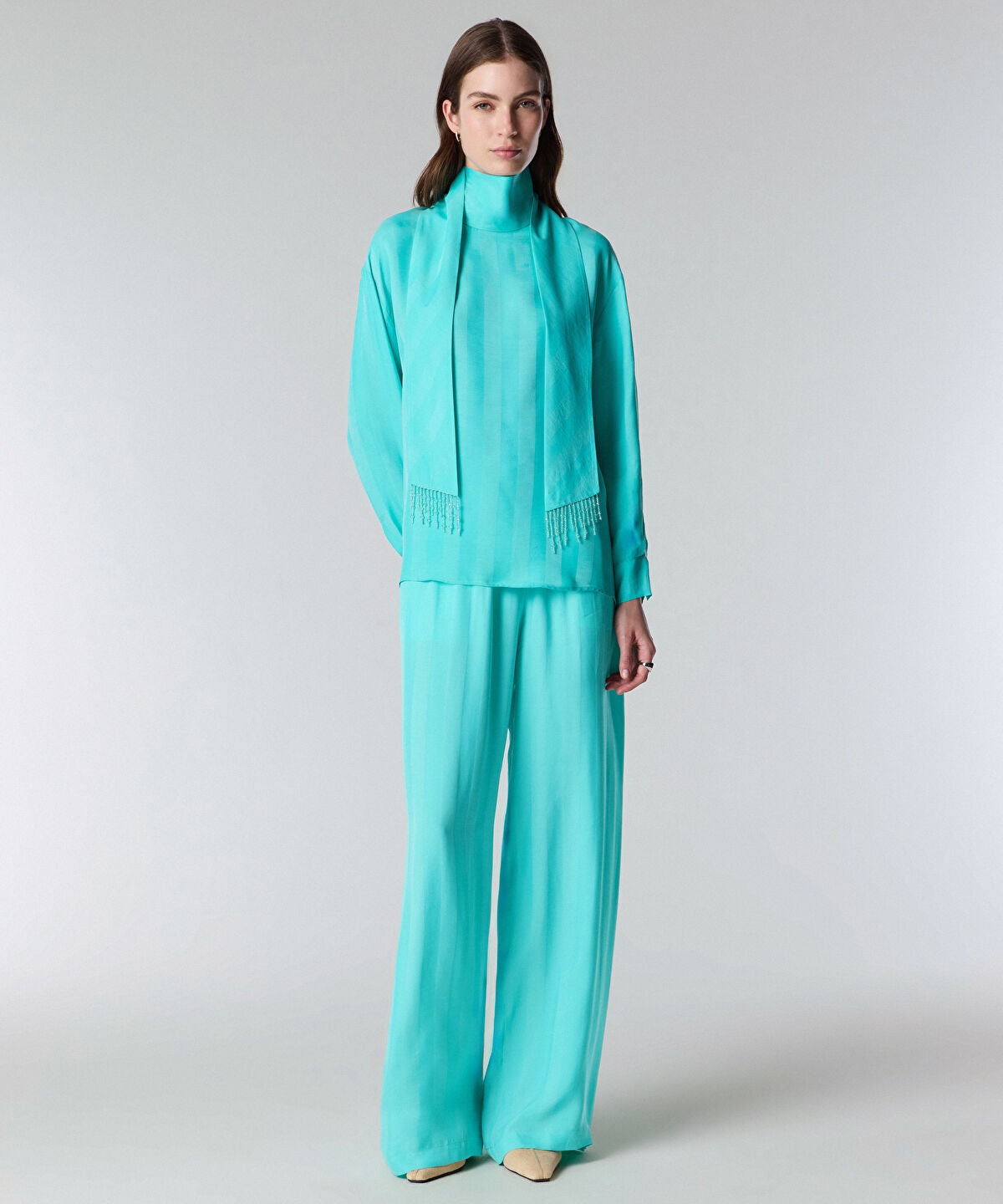 Zoomed Jacquard Cupro Blouse