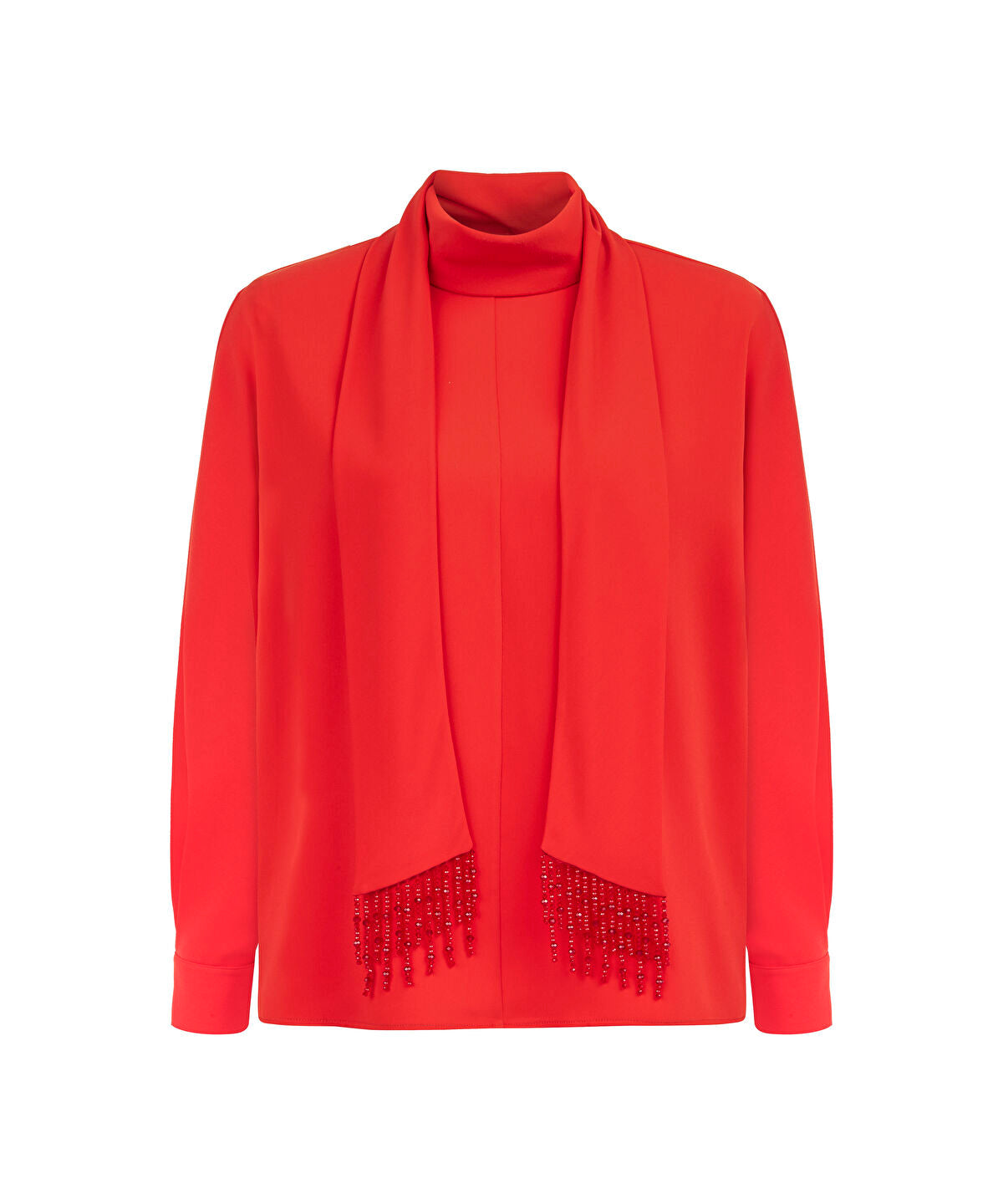 Embroidered Scarf Blouse