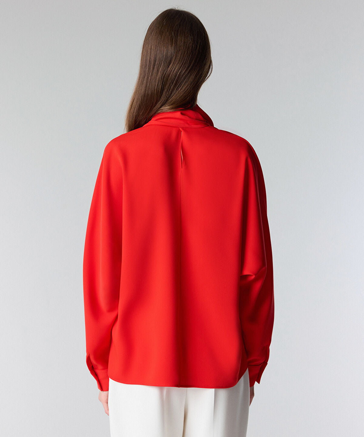 Zoomed Embroidered Scarf Blouse