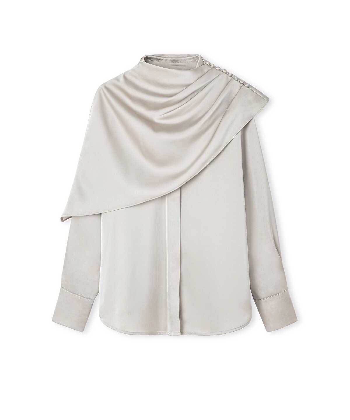 Shiny Blouse with Detachable Cape