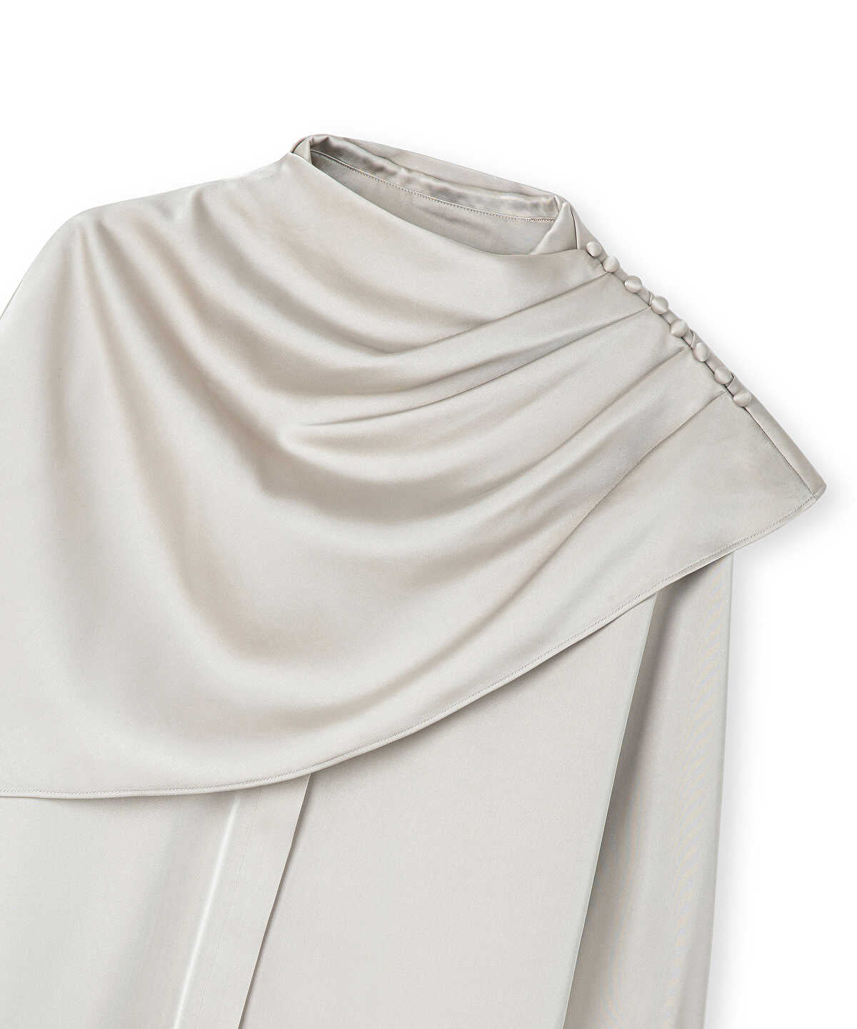 Shiny Blouse with Detachable Cape