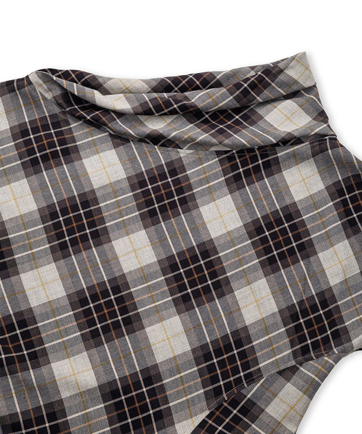 Zoomed Plaid Boat-Neck Blouse