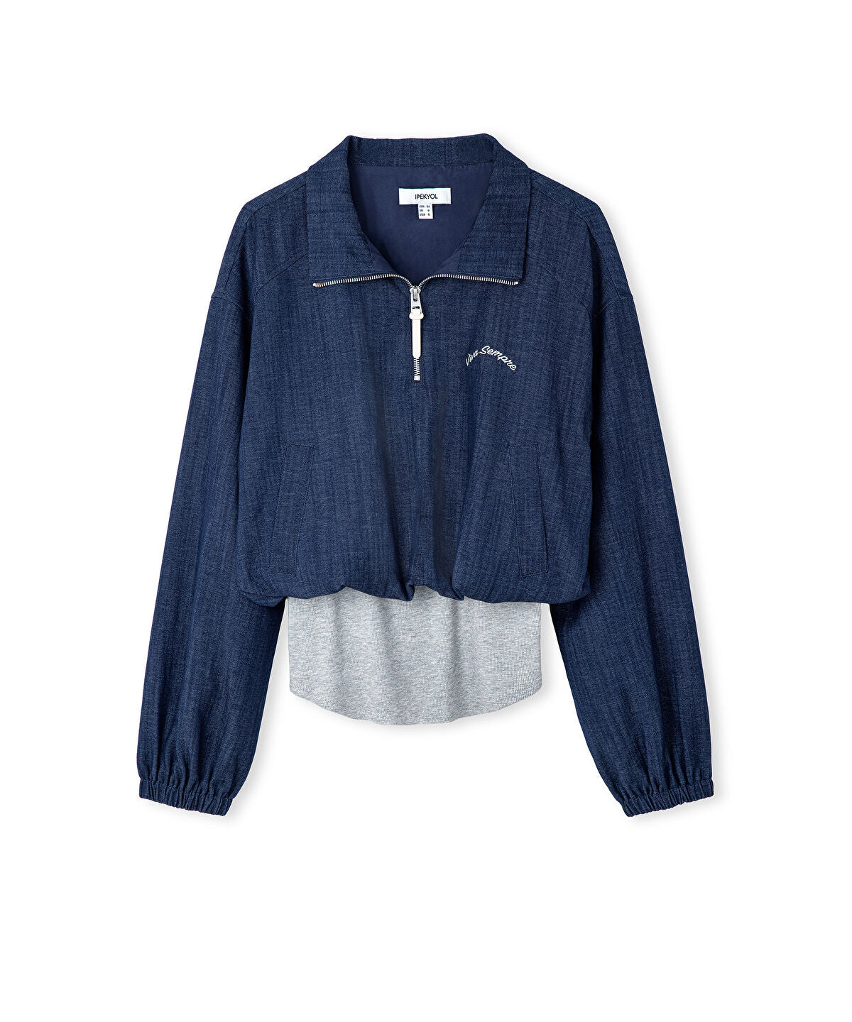 Zoomed Two-Piece Effect Embroidered Blouse