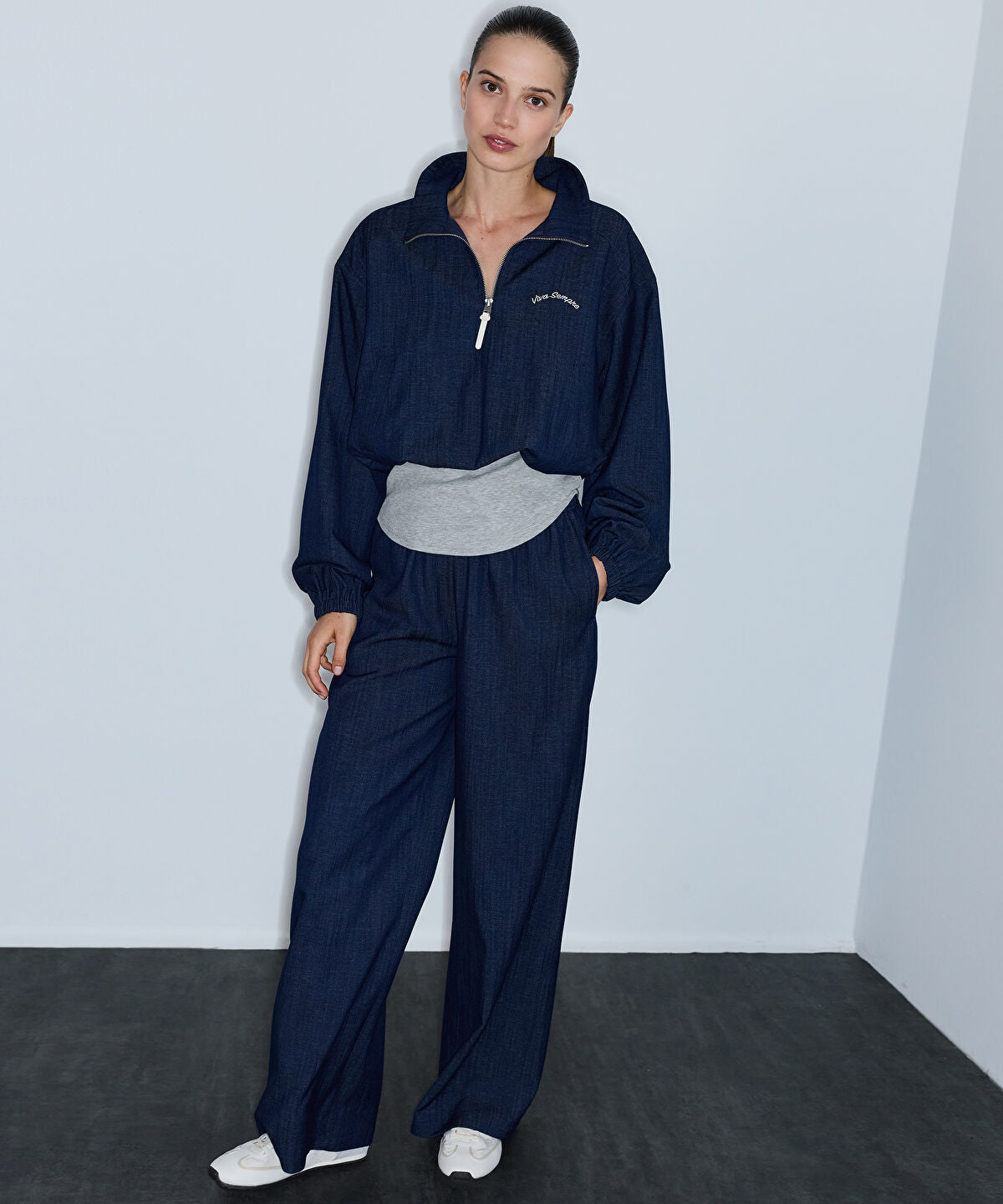 Two-Piece Effect Embroidered Blouse