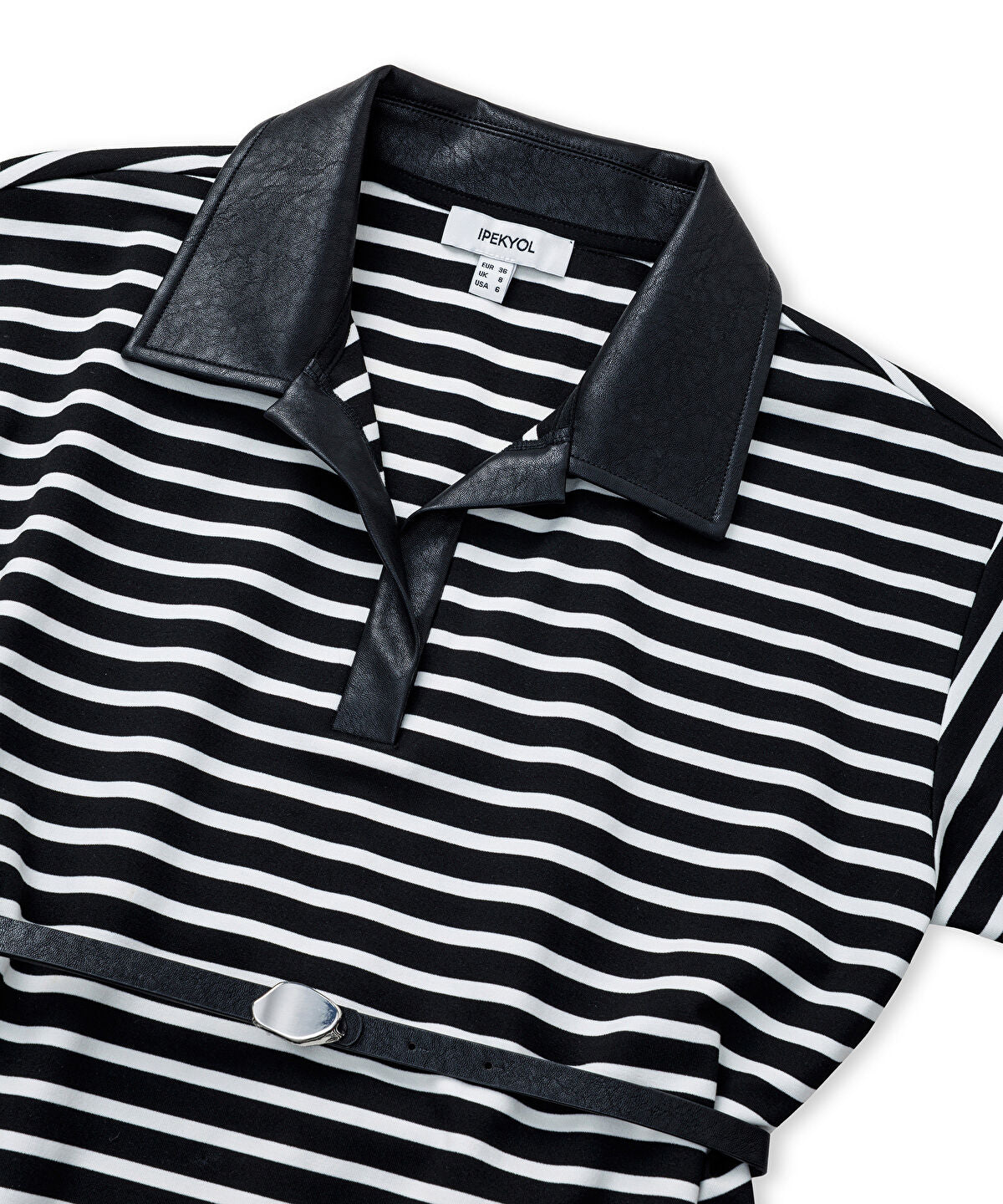 Mixed Media Belted Blouse