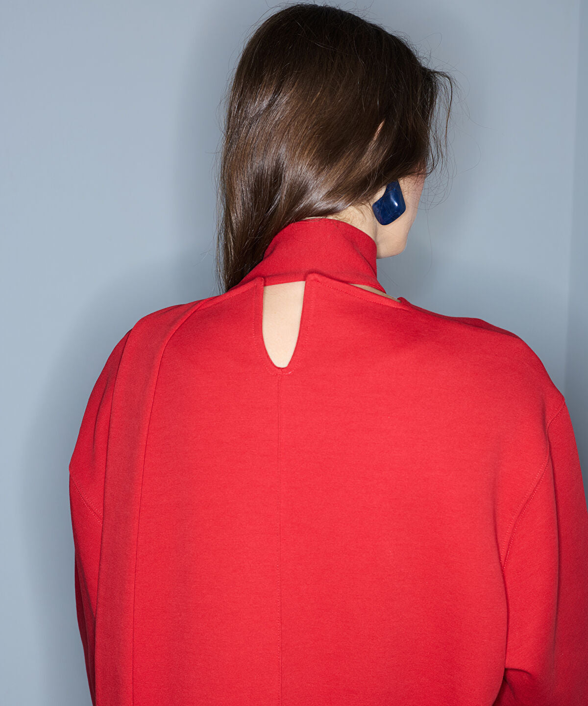 Scarf-Detail High-Neck Blouse