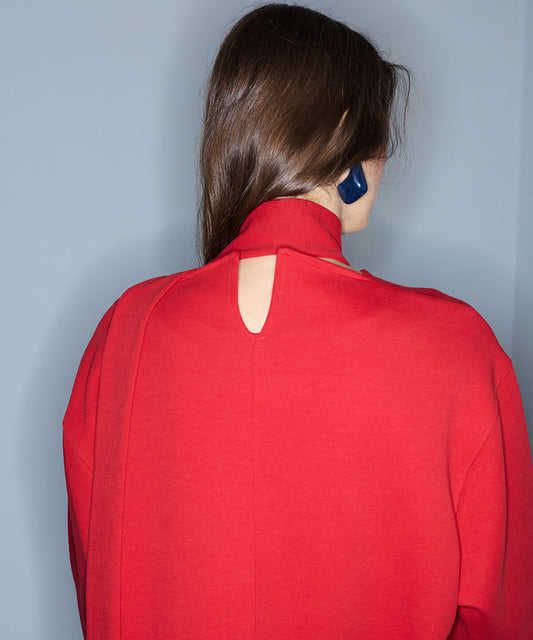 Scarf-Detail High-Neck Blouse