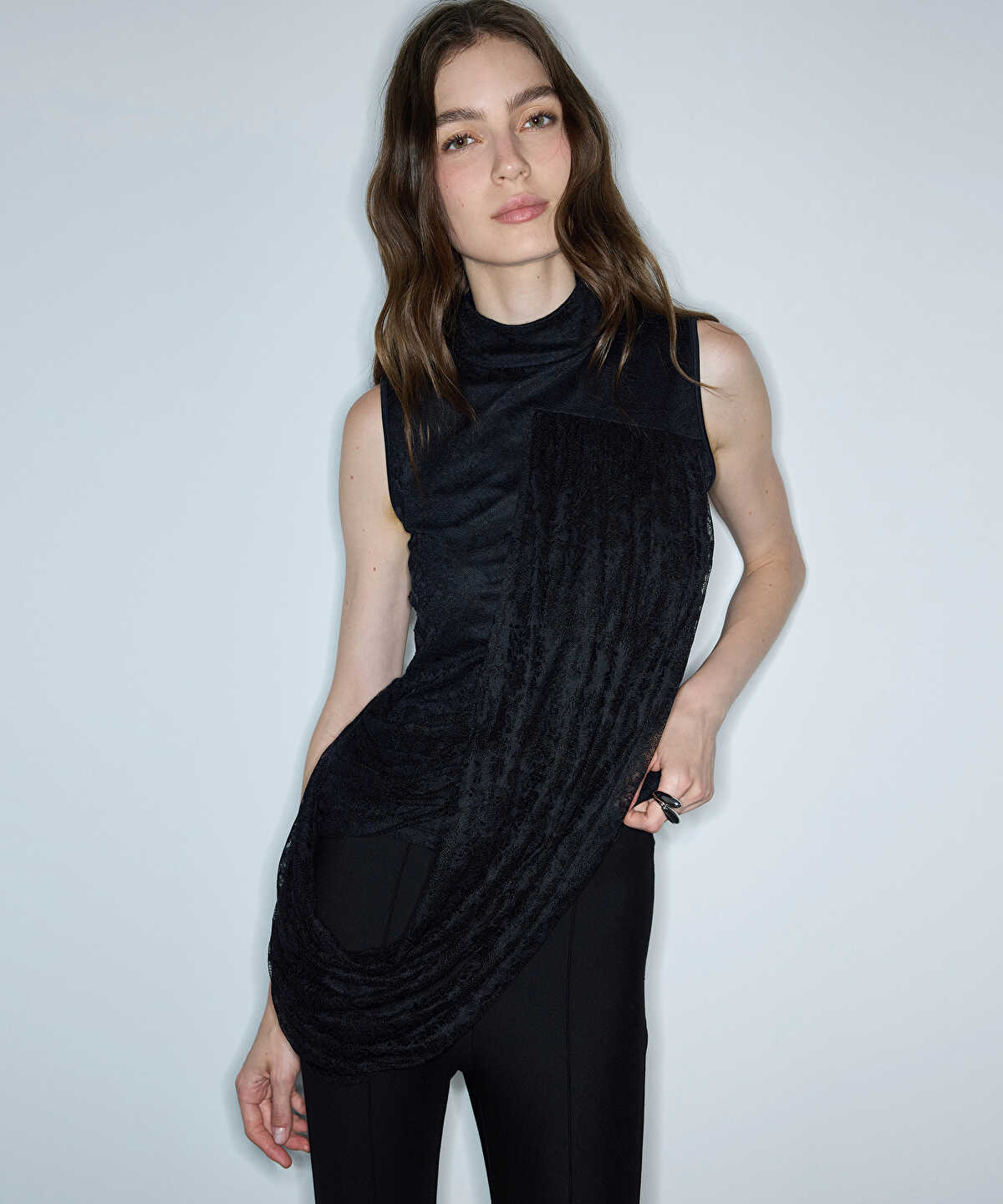 Asymmetric Lace Blouse