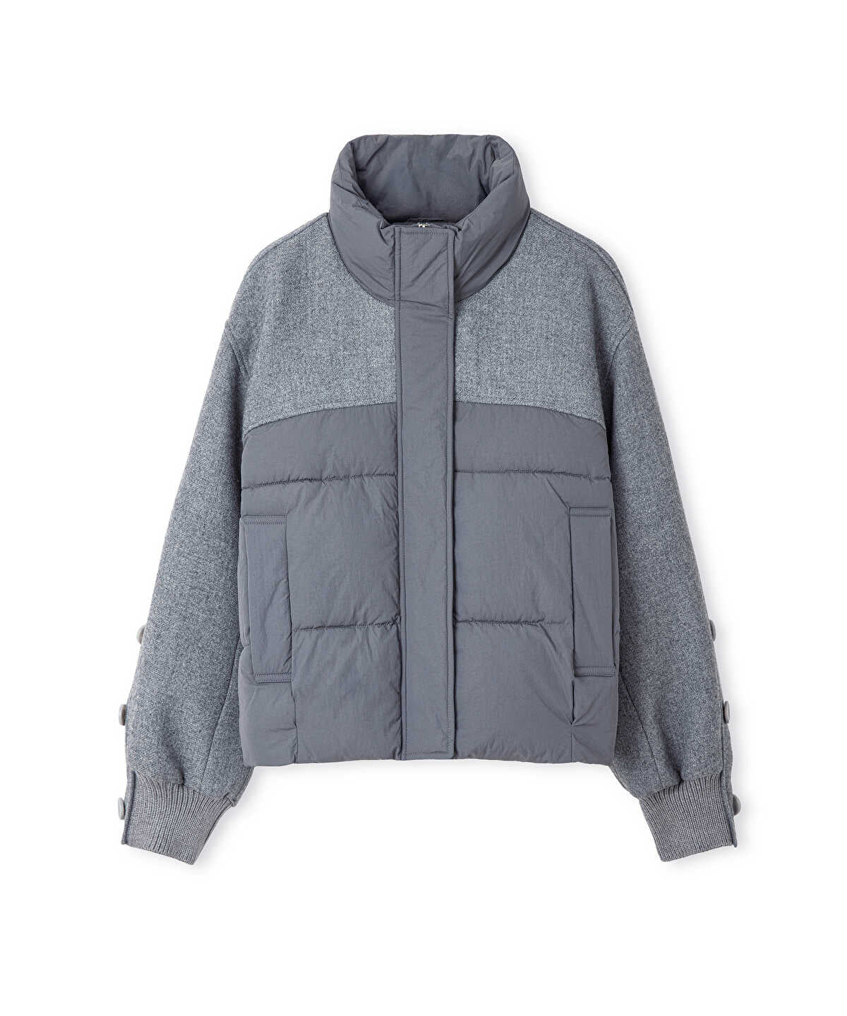 Mixed Media Puffer Coat