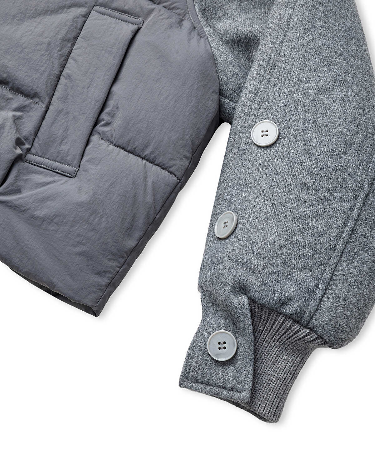 Mixed Media Puffer Coat
