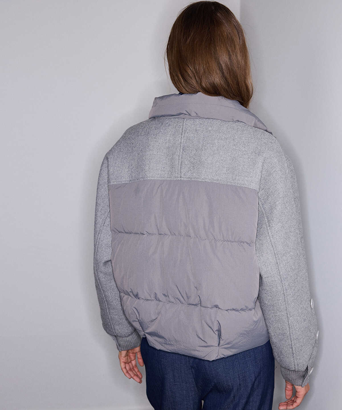 Mixed Media Puffer Coat