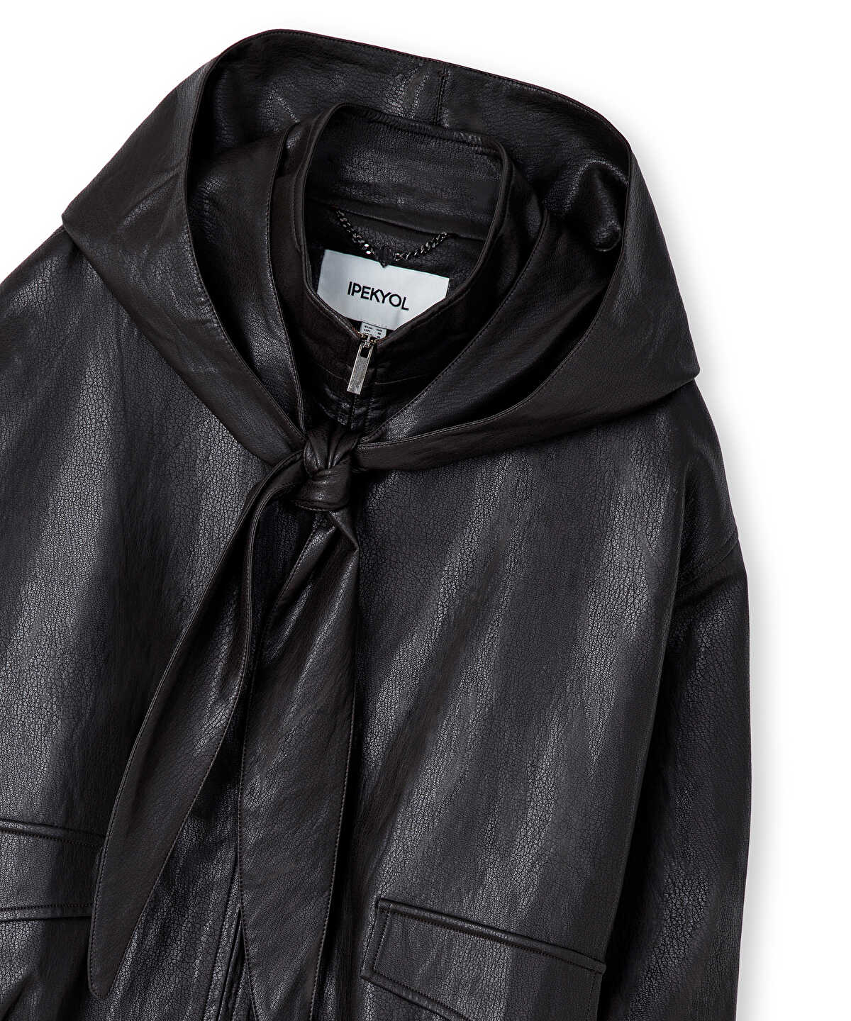 Detachable Hood-Scarf Bomber Coat