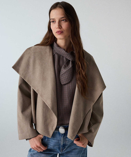 Suede-Effect Coat